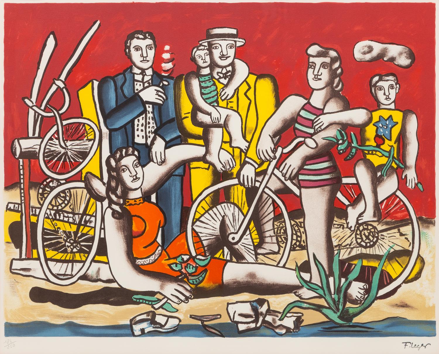 After Fernand Leger, (French, 1881-1955), Les Loisirs sur fond Rouge