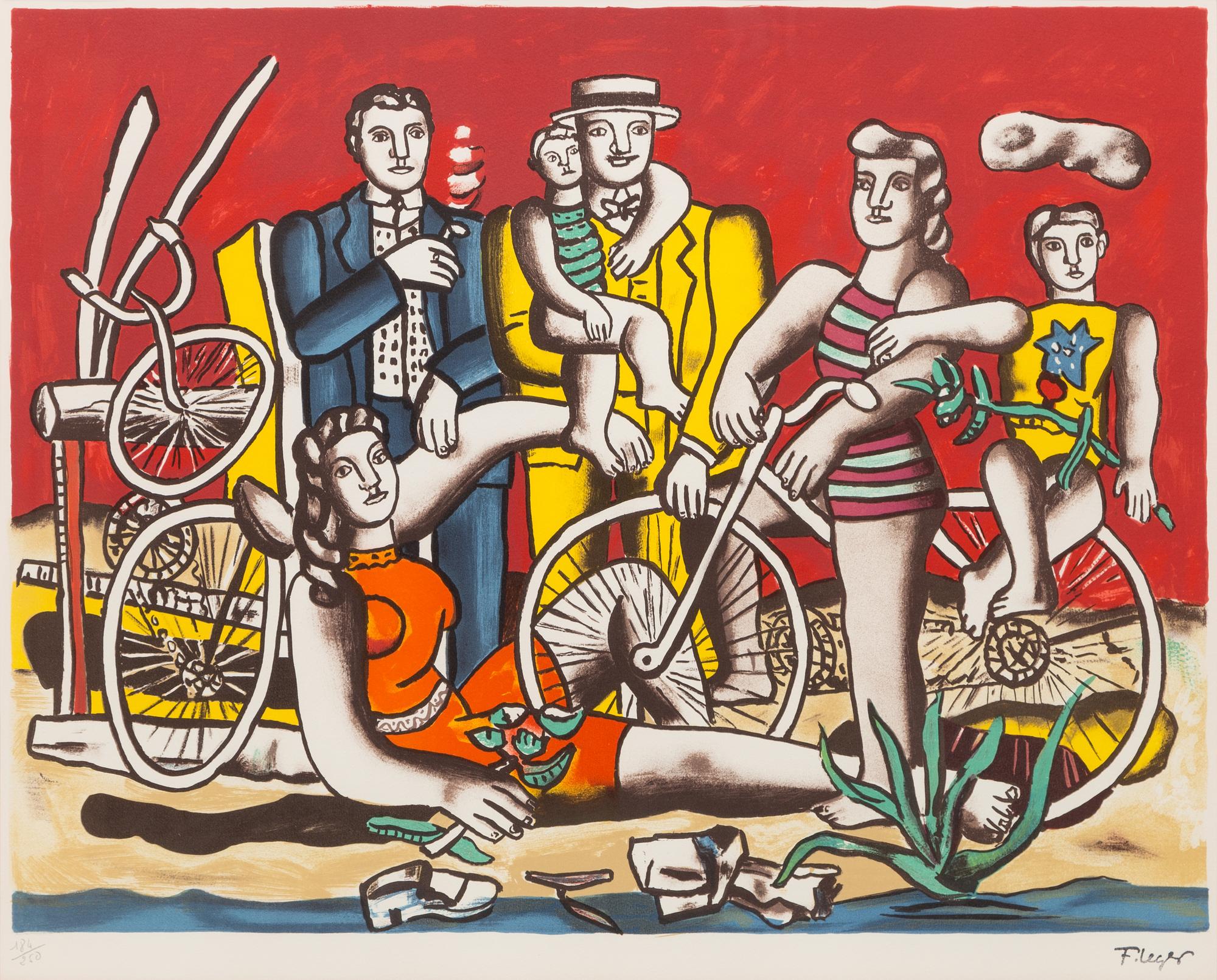 After Fernand Leger, (French, 1881-1955), Les Loisirs sur fond Rouge