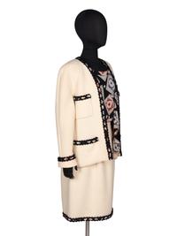 Chanel Tweed Skirt Suit with Blouse, 1991