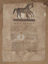 [Horse Racing] An Early and Possibly the Only Extant Example of this 19th Century Broadside Advertising the Stud Services of the Celebrated American Thoroughbred Racehorse Wild Medley