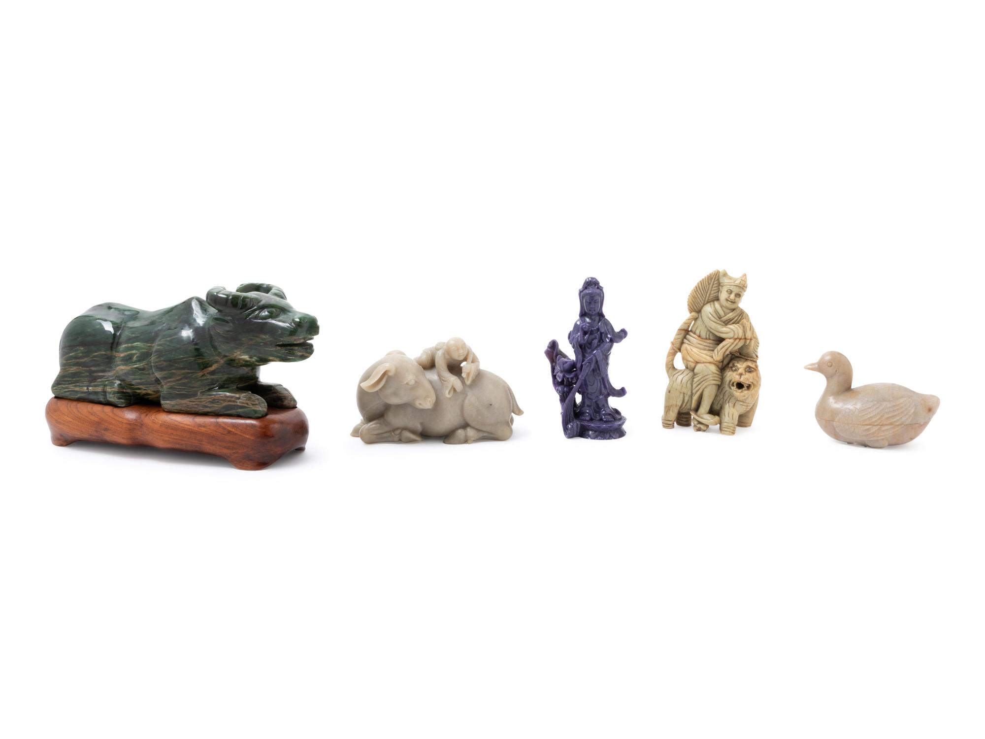 Five Chinese Hardstone Carvings