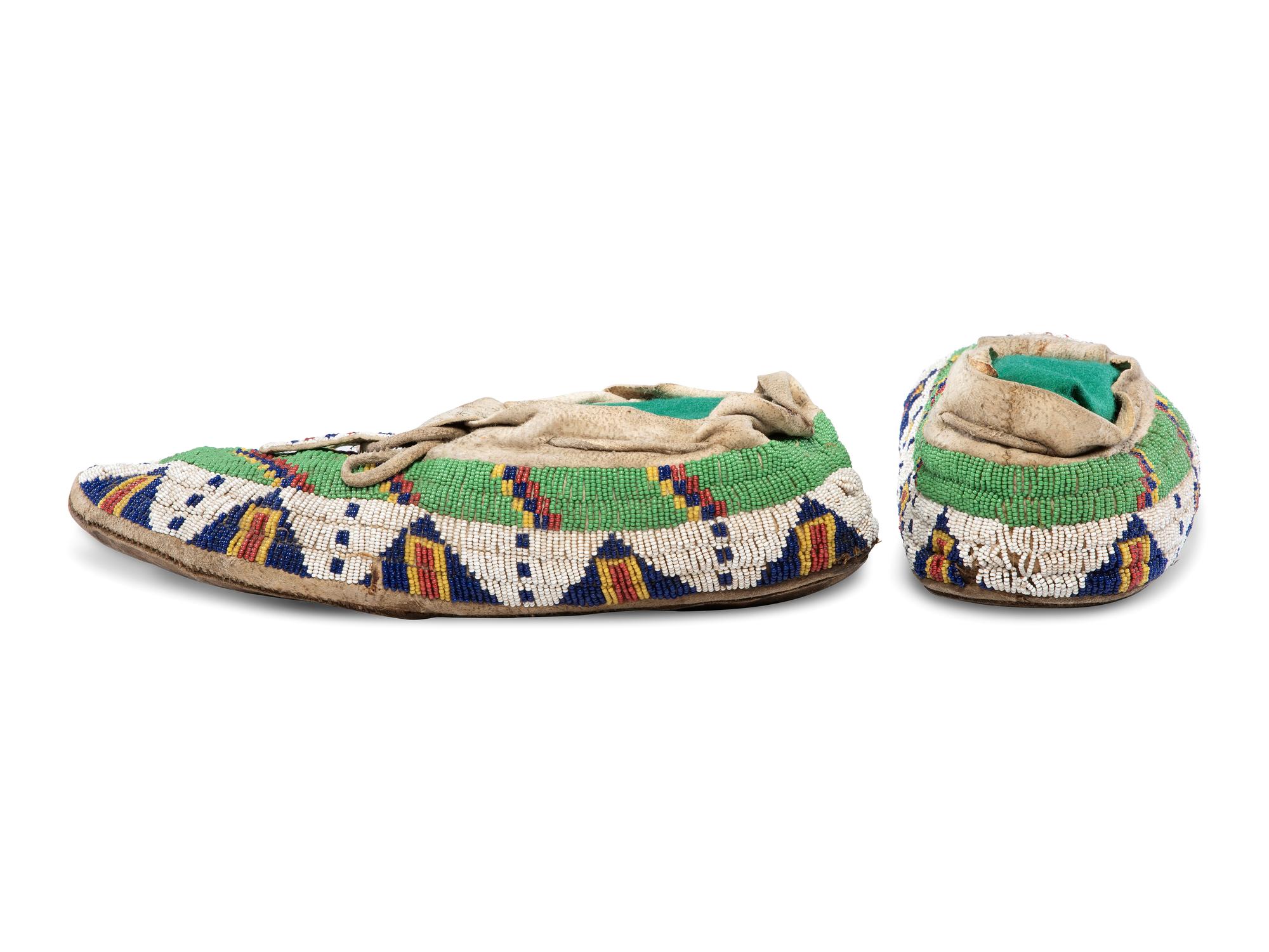 Sioux Beaded Hide Moccasins
