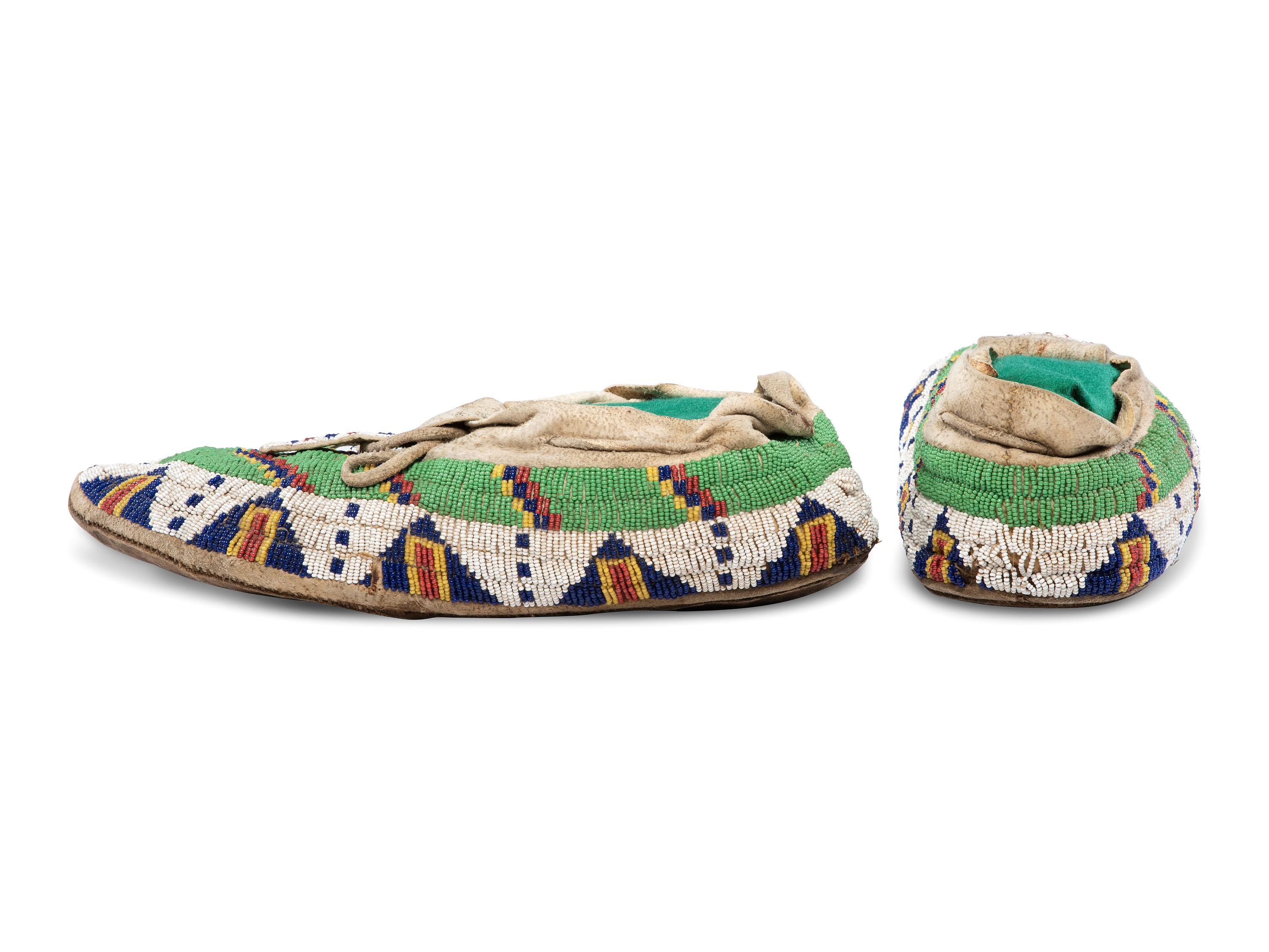 Sioux Beaded Hide Moccasins