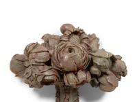 A Pair of Italian Painted and Parcel Gilt Flower Filled Urns and Wall Brackets