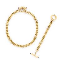 Signoretti, Yellow Gold Toggle Chain Necklace and Bracelet