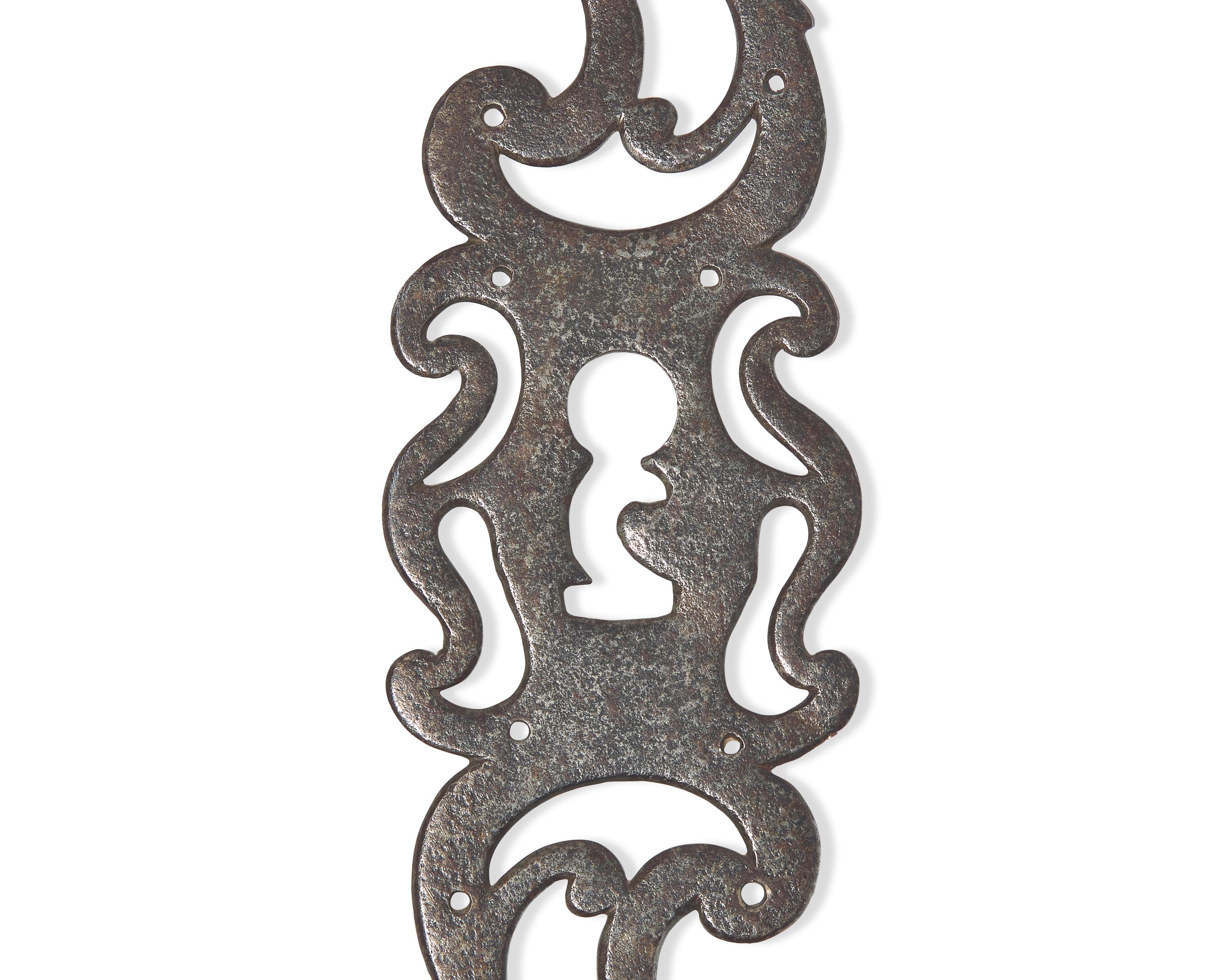 A Collection of Seven Wrought Iron Escutcheons, French, 18th and 19th Century
