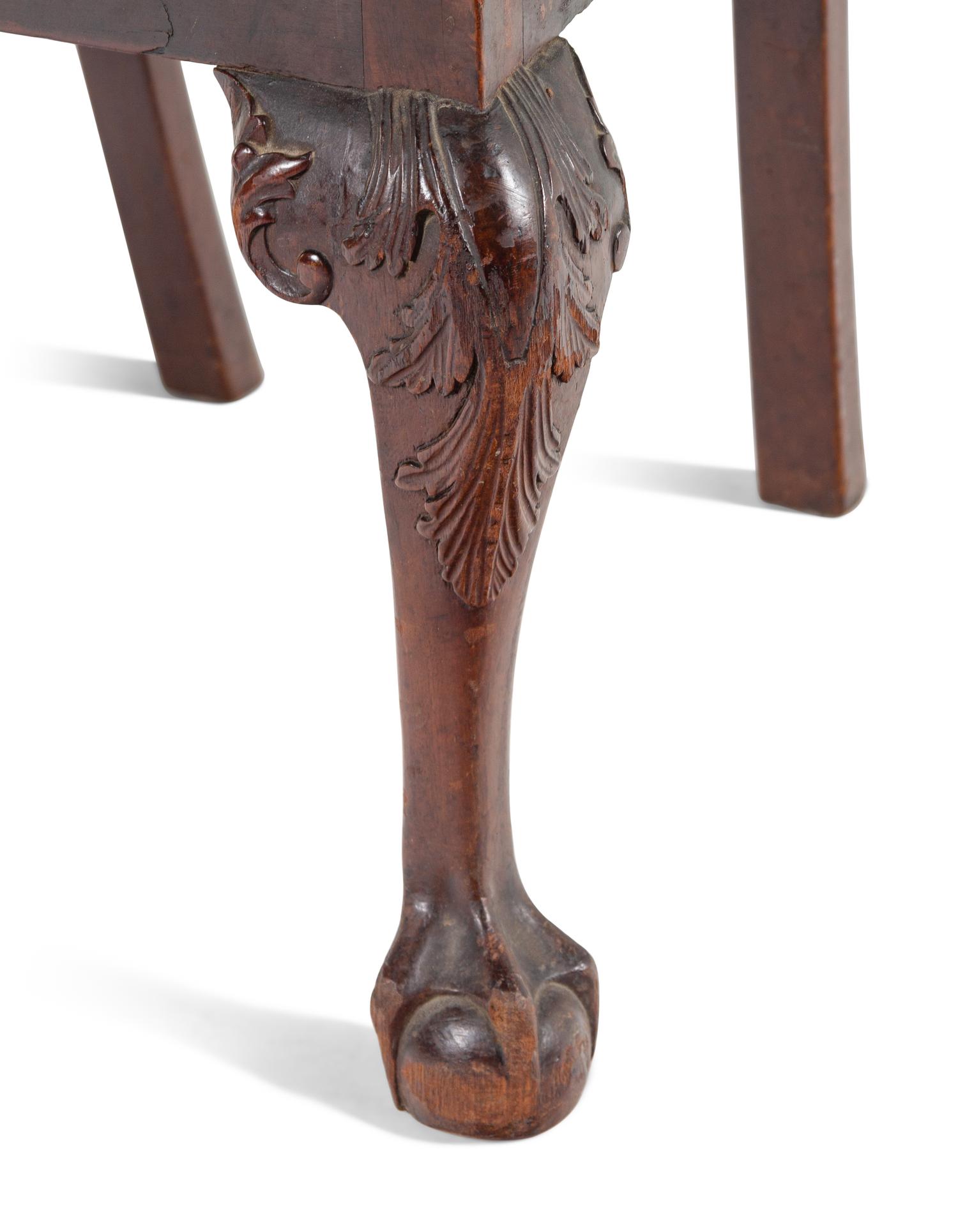 A Chippendale Carved Mahogany Claw-and-Ball Foot Side Chair