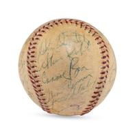 A Philadelphia Phillies Multi Signed Autograph Baseball With Additional 1950s Stars (Stan Musial, Enos Slaughter)