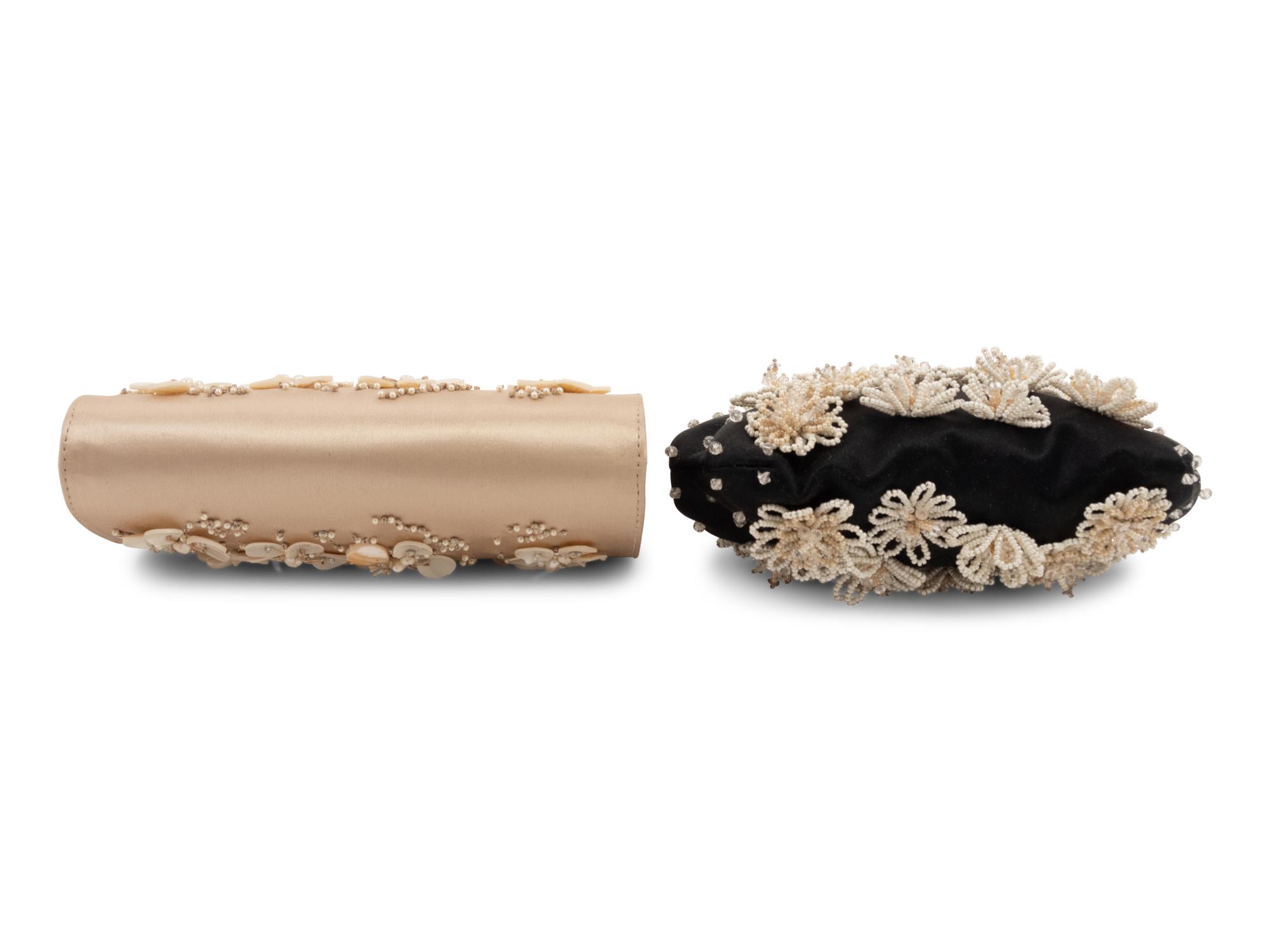 Two Valentino Embellished Satin Frame Purses