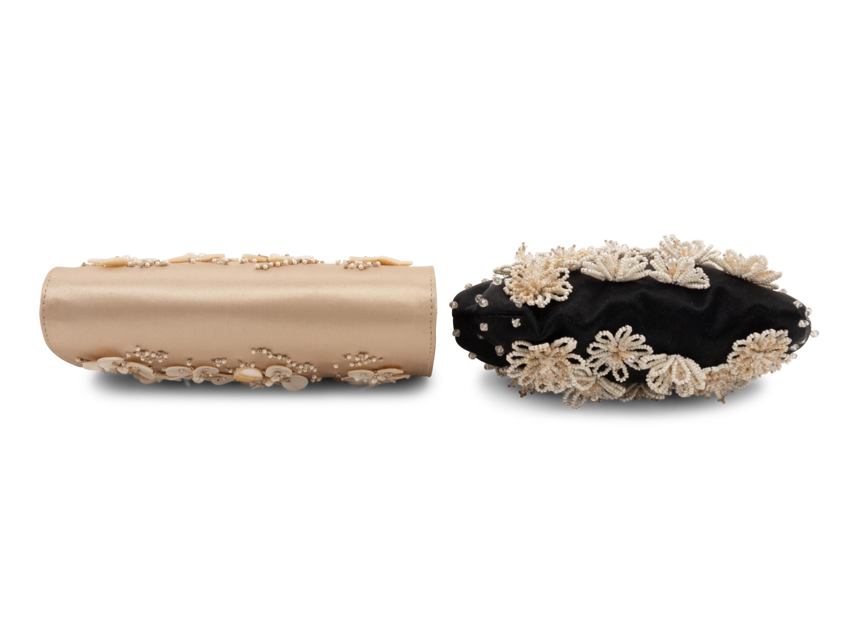 Two Valentino Embellished Satin Frame Purses