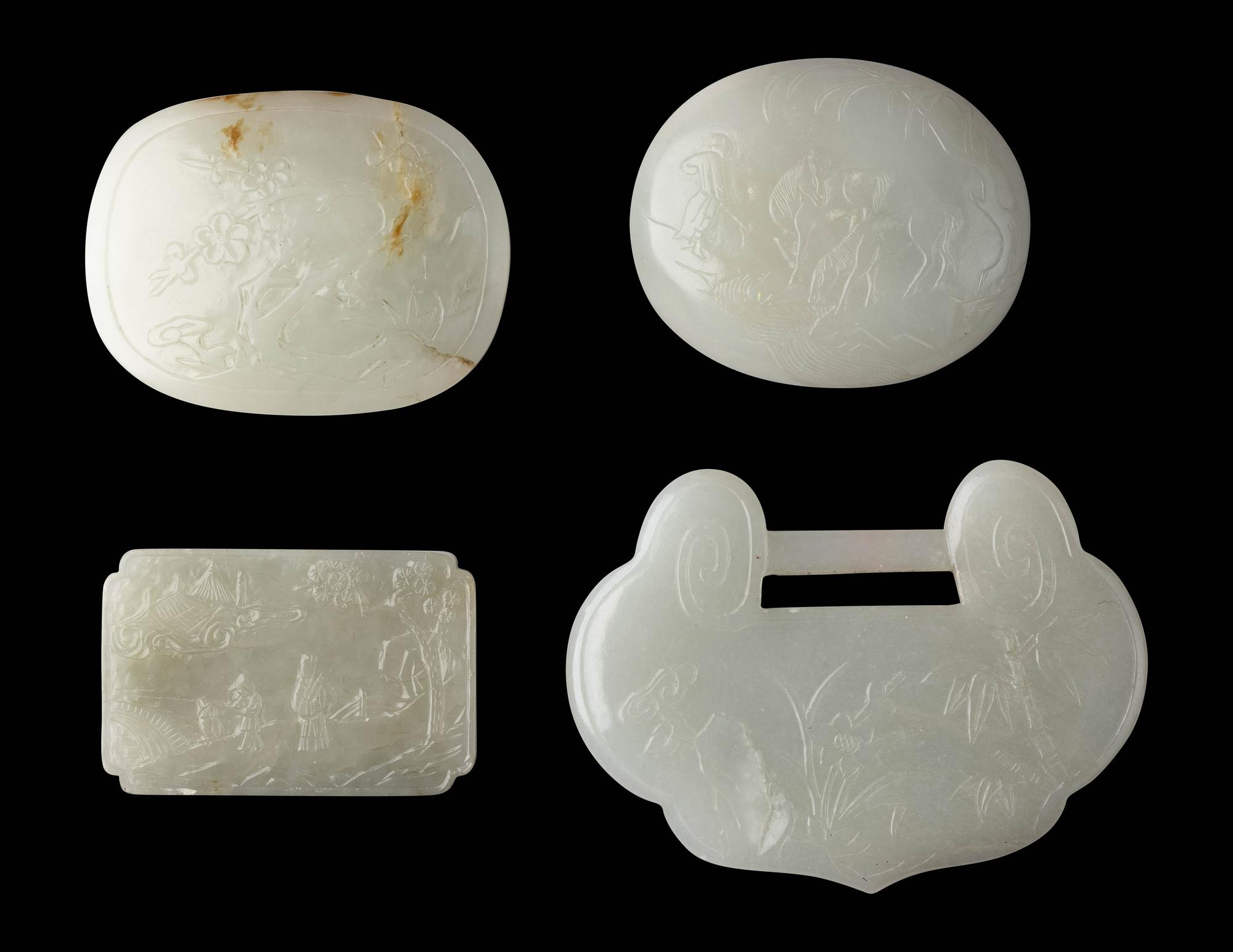 Four Chinese White Jade Carvings
