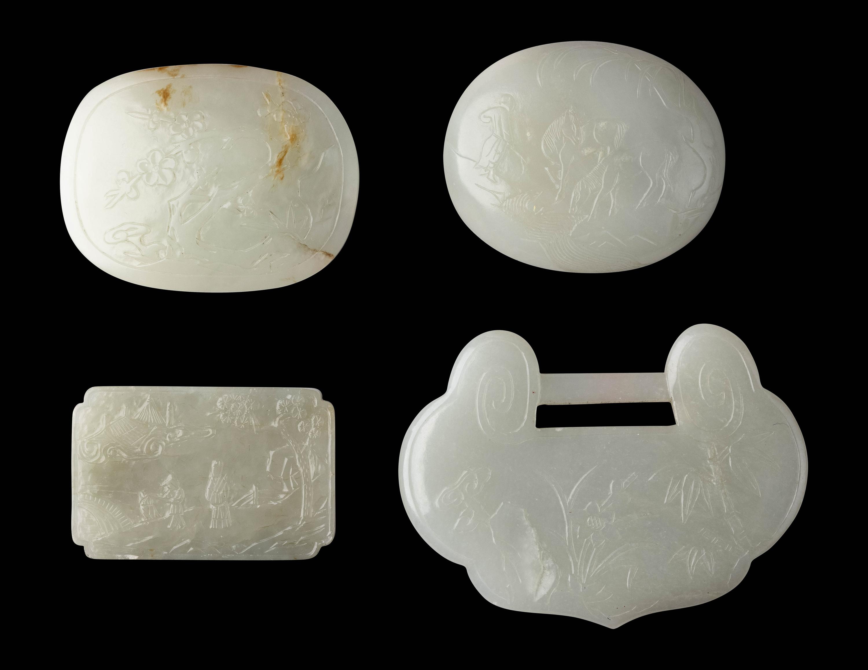 Four Chinese White Jade Carvings