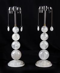 A Pair of Rock Crystal Table Lamps Height overall 22 1/2 inches. — 20TH CENTURY