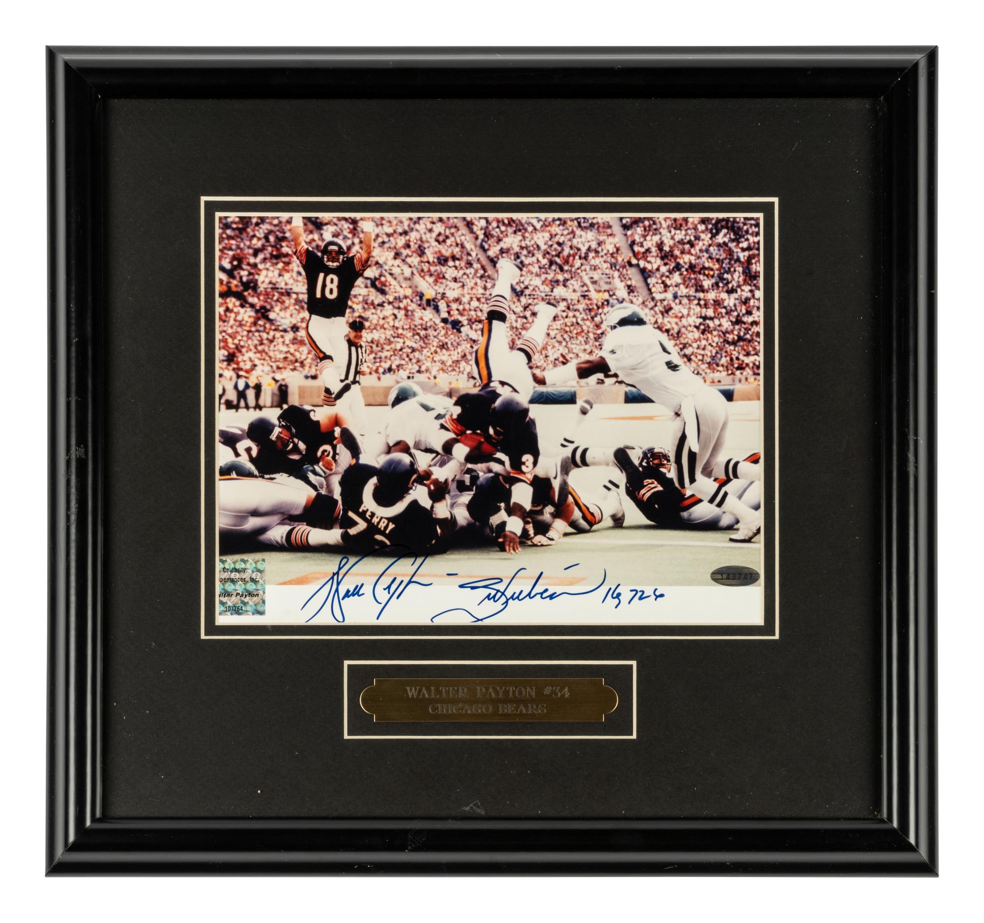A Walter Payton Signed Autograph Photo With Multiple Inscriptions (Beckett Authentication Services)