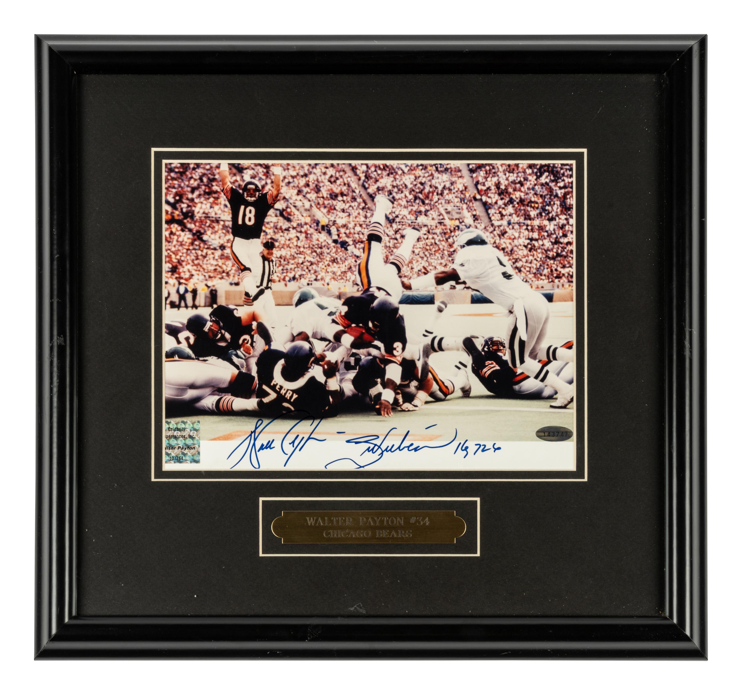 A Walter Payton Signed Autograph Photo With Multiple Inscriptions (Beckett Authentication Services)