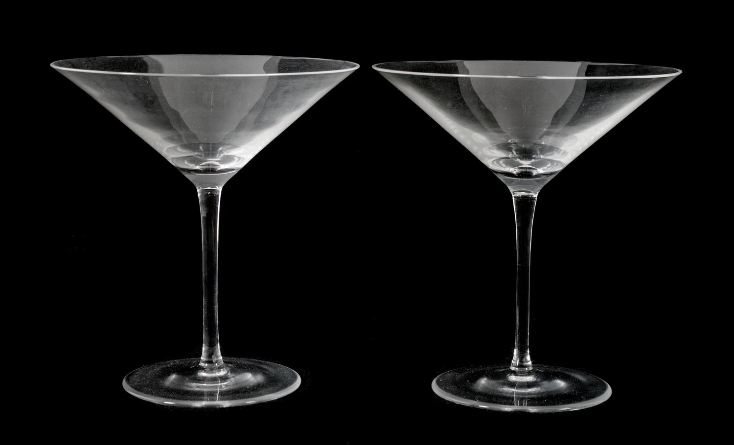 A Set of Twenty-Four English Glass Martini Glasses Height 6 1/4 inches. — Thomas Goode, Purveyor to Queen Elizabeth II