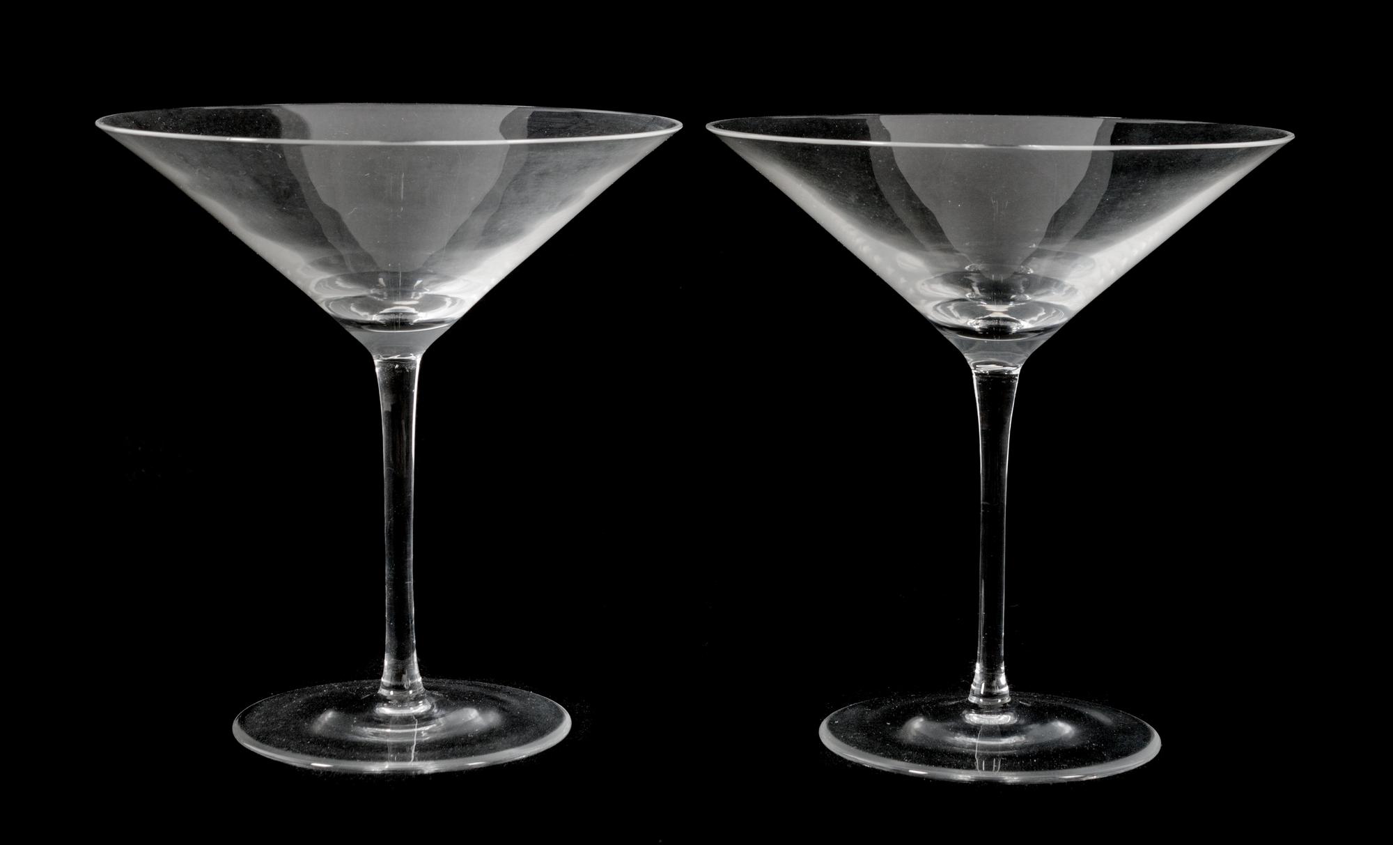 A Set of Twenty-Four English Glass Martini Glasses Height 6 1/4 inches. — Thomas Goode, Purveyor to Queen Elizabeth II