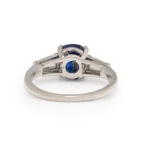 Sapphire, Diamond, and Platinum Ring