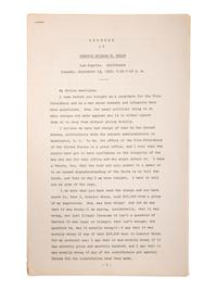 [THE CHECKERS SPEECH]. NIXON, Richard M. Address of Senator Richard M. Nixon. Los Angeles, CA: 23 September 1952.