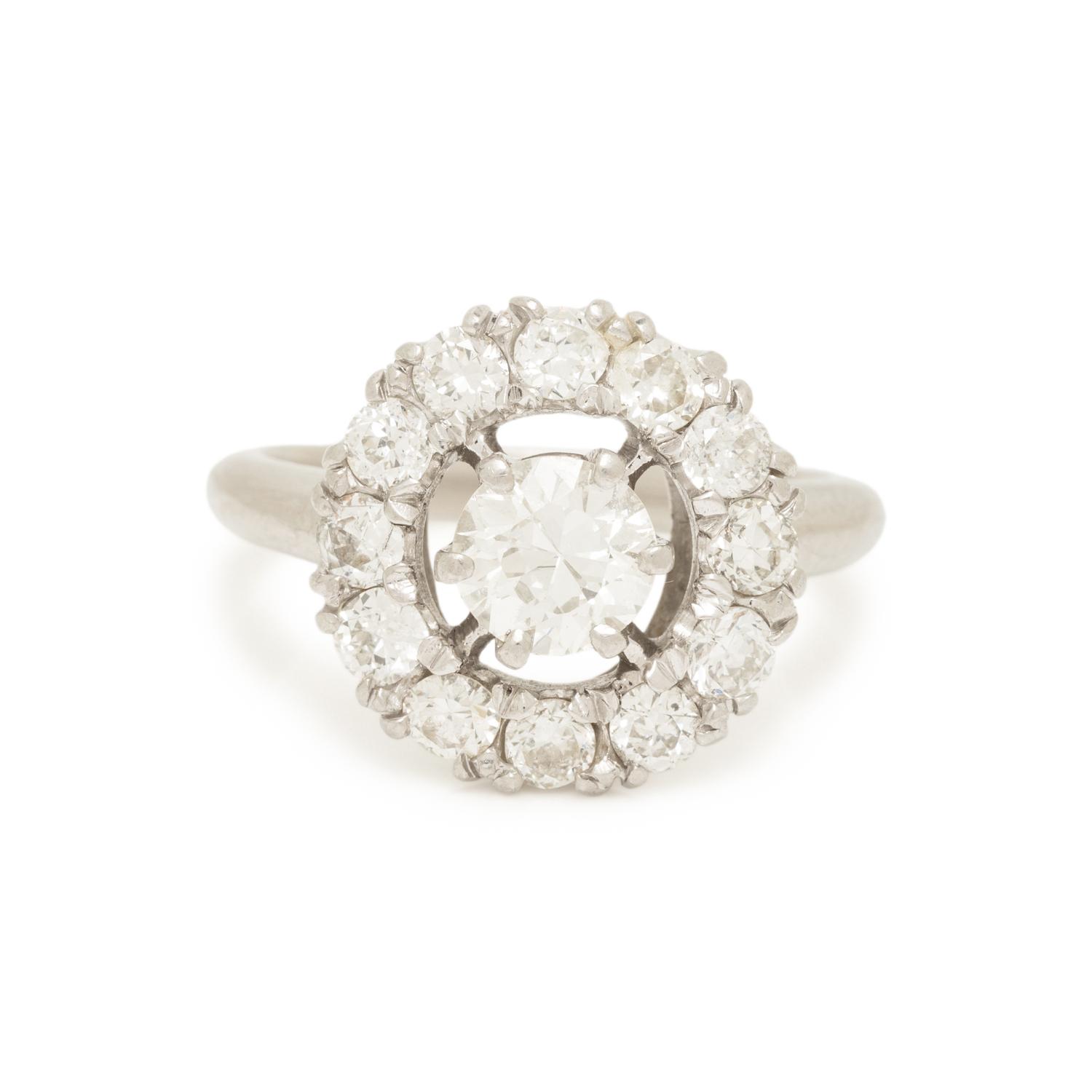 J.E. CALDWELL, PLATINUM AND DIAMOND RING