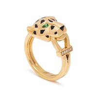 CARTIER, YELLOW GOLD, DIAMOND AND TSAVORITE GARNET 'PANTHÈRE DE CARTIER' RING