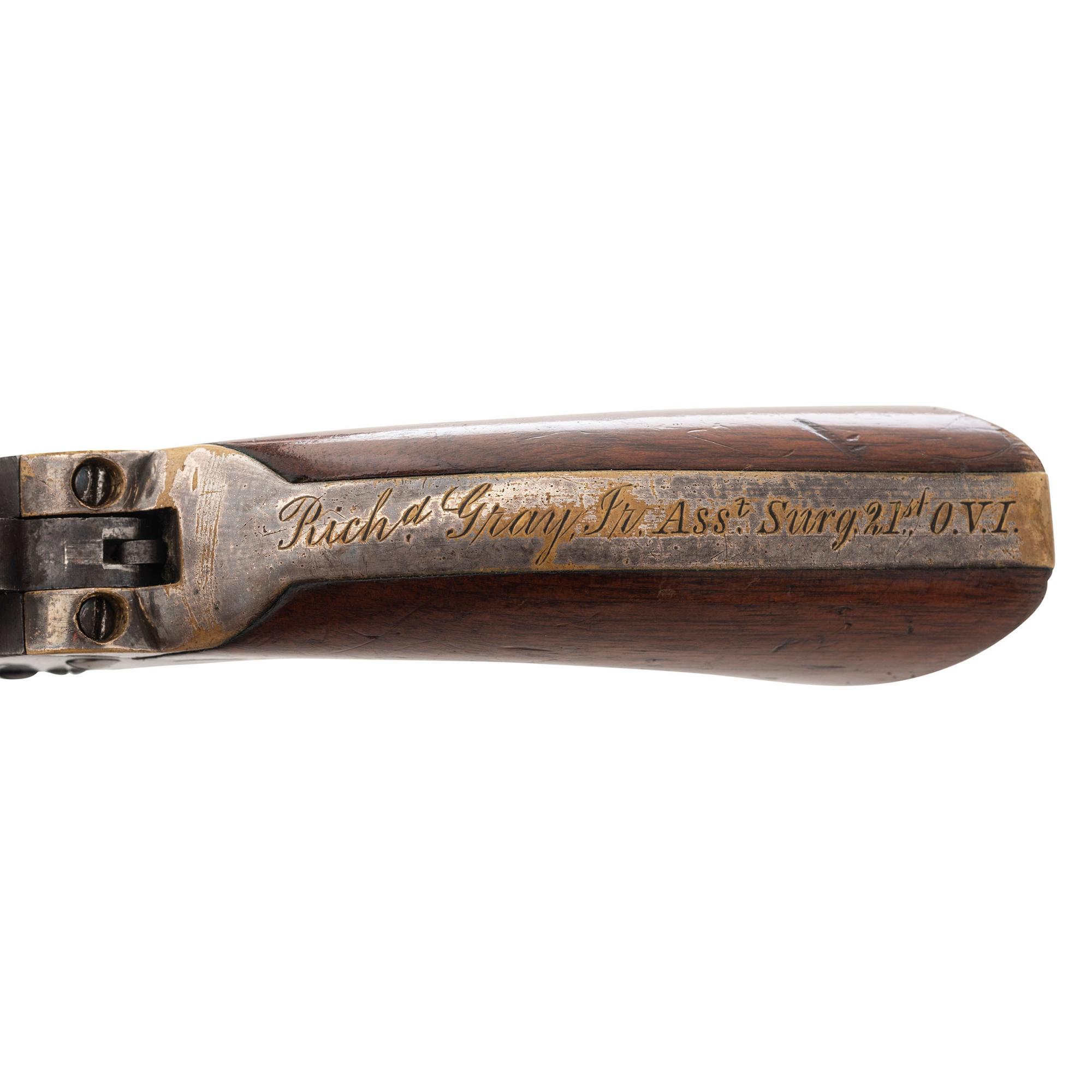 Kidder Cased Colt 1849 Pocket Revolver with Extra Barrel Inscribed to Asst. Surgeon Richard Gray Jr of 21st Ohio