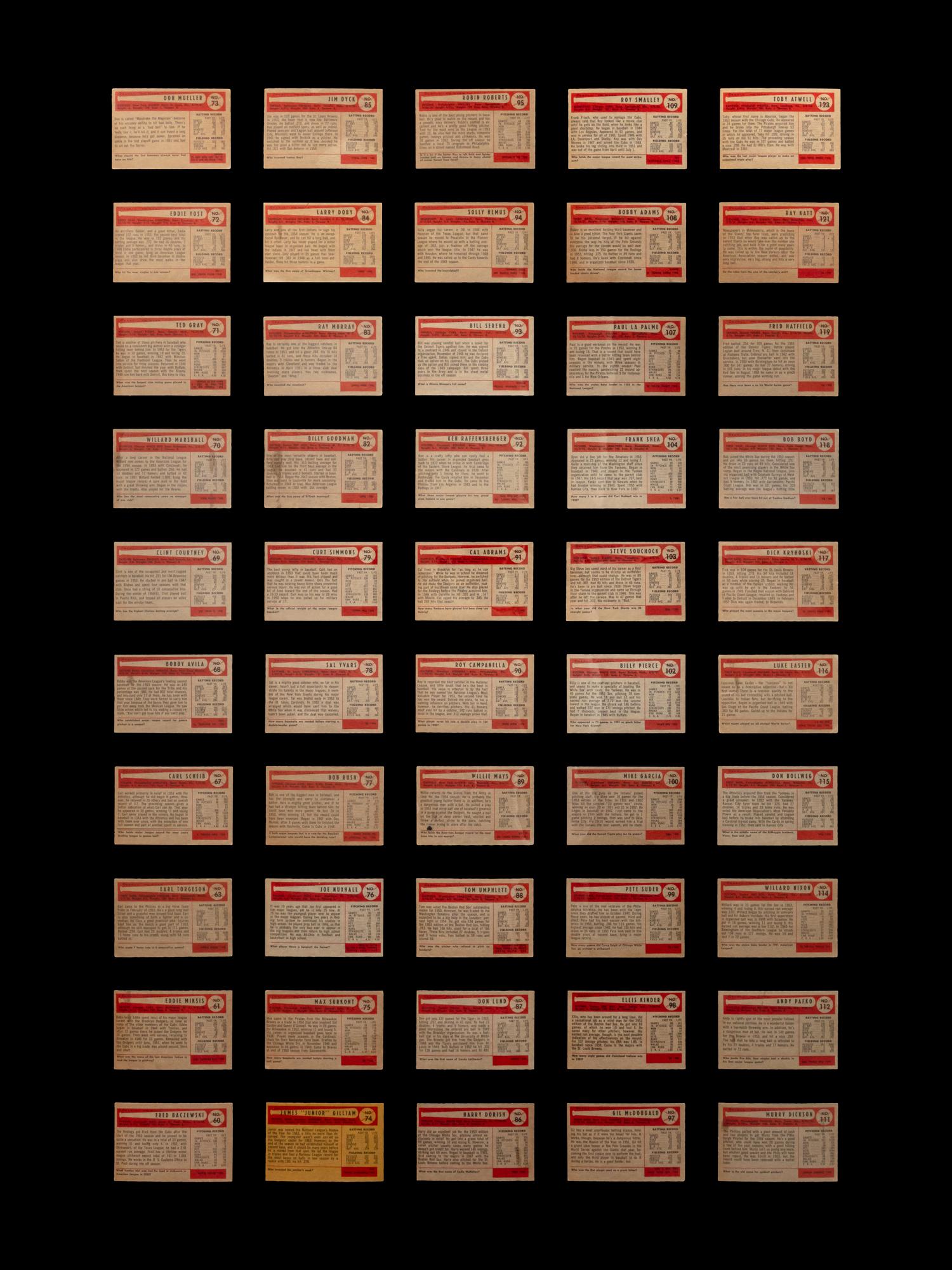 A Partial Set of 1954 Bowman Baseball Cards (153/224)
