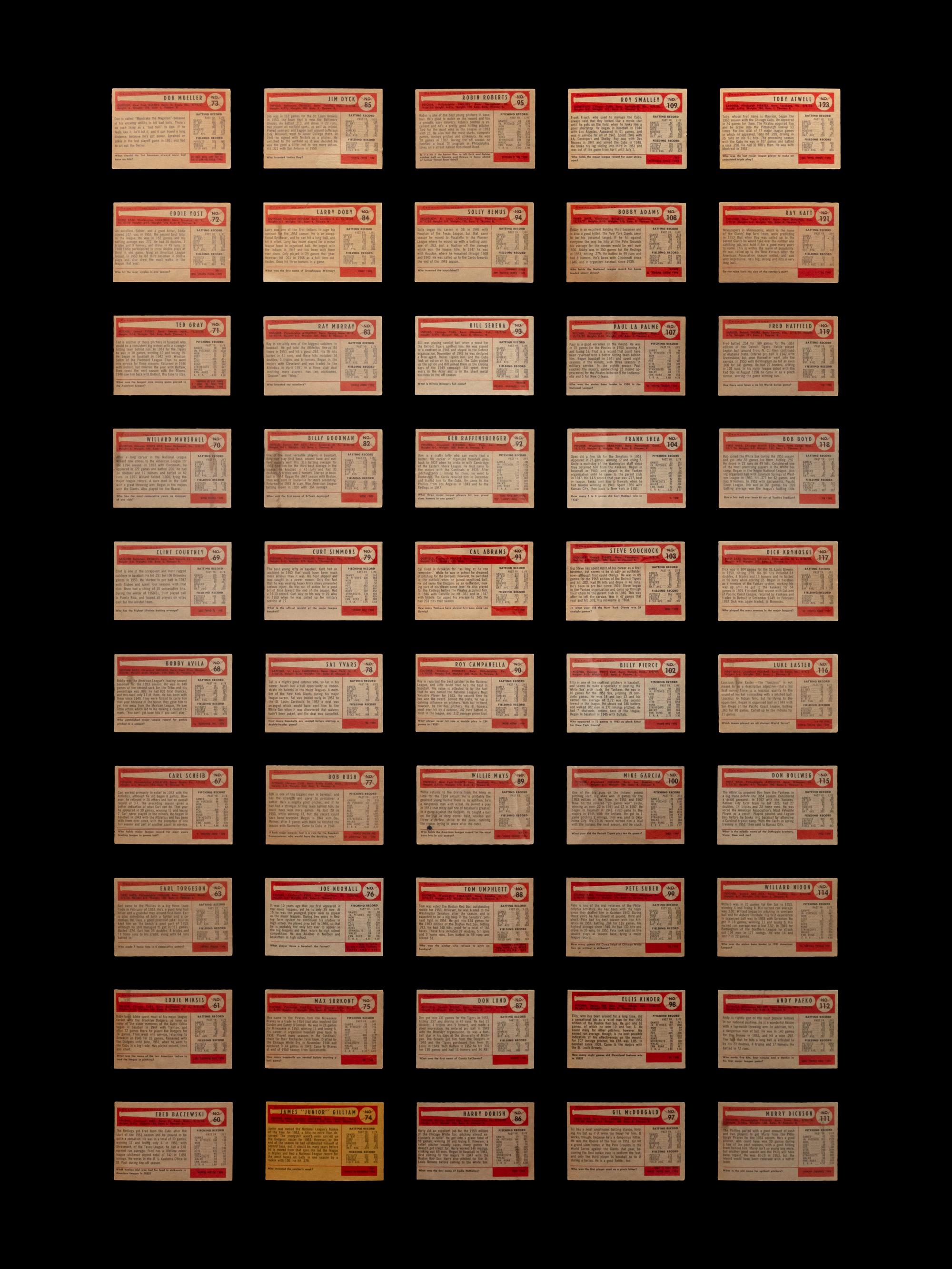 A Partial Set of 1954 Bowman Baseball Cards (153/224)