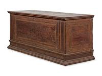A Large Continental Parquetry Decorated Walnut Coffer