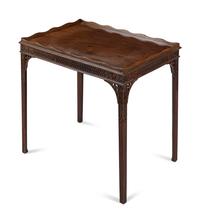 A George III Blind Fret-Carved Mahogany Silver Table