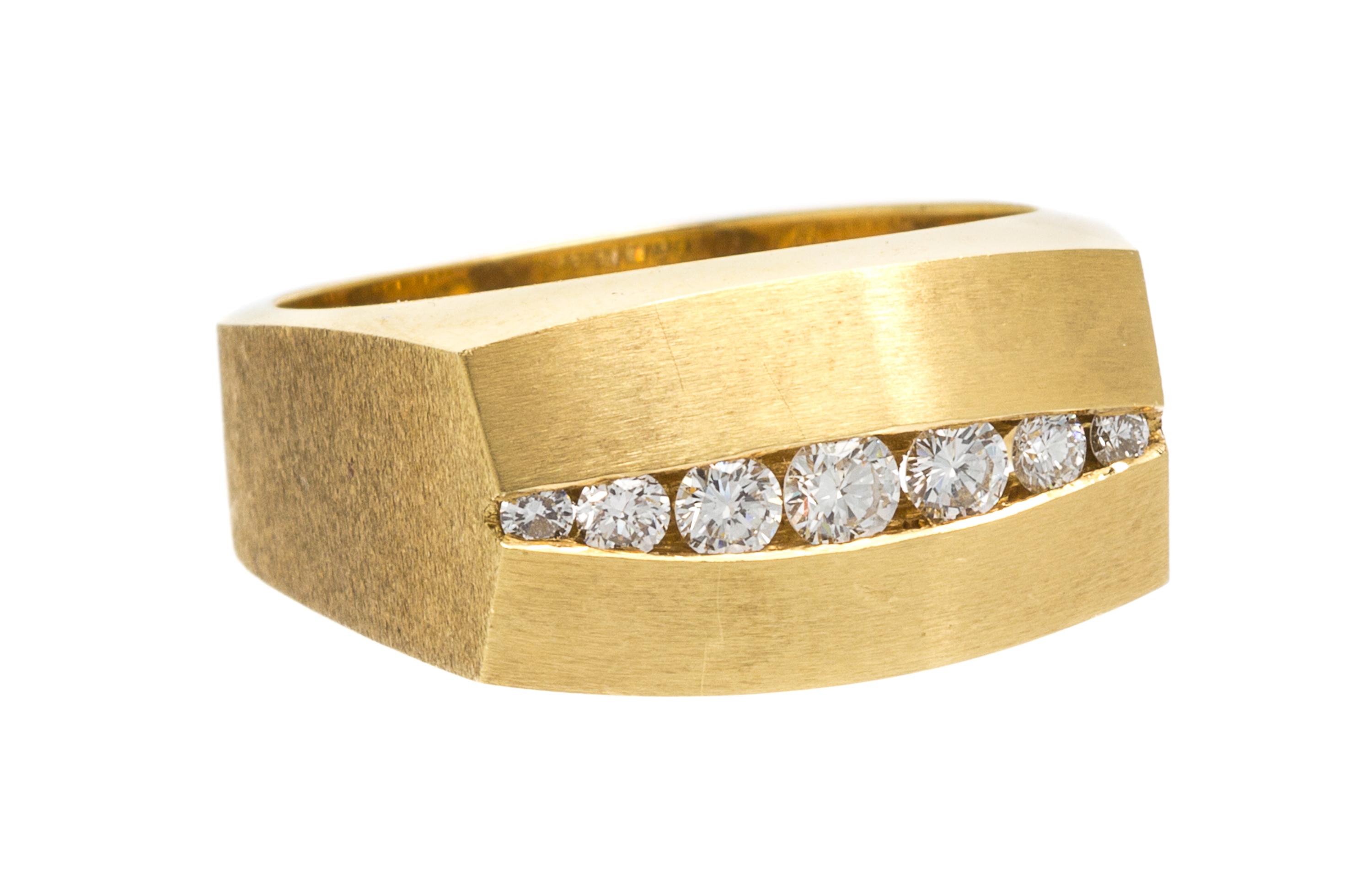 An 18 Karat Yellow Gold and Diamond Ring, 10.20 dwts.