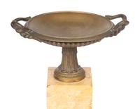 A Pair of Grand Tour Bronze and Marble Tazza Ornaments