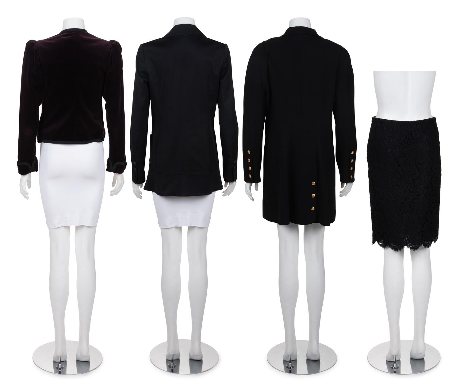 Four Designer Items: Two Chanel Jackets, One Chanel Skirt, and One Yves Saint Laurent Jacket
