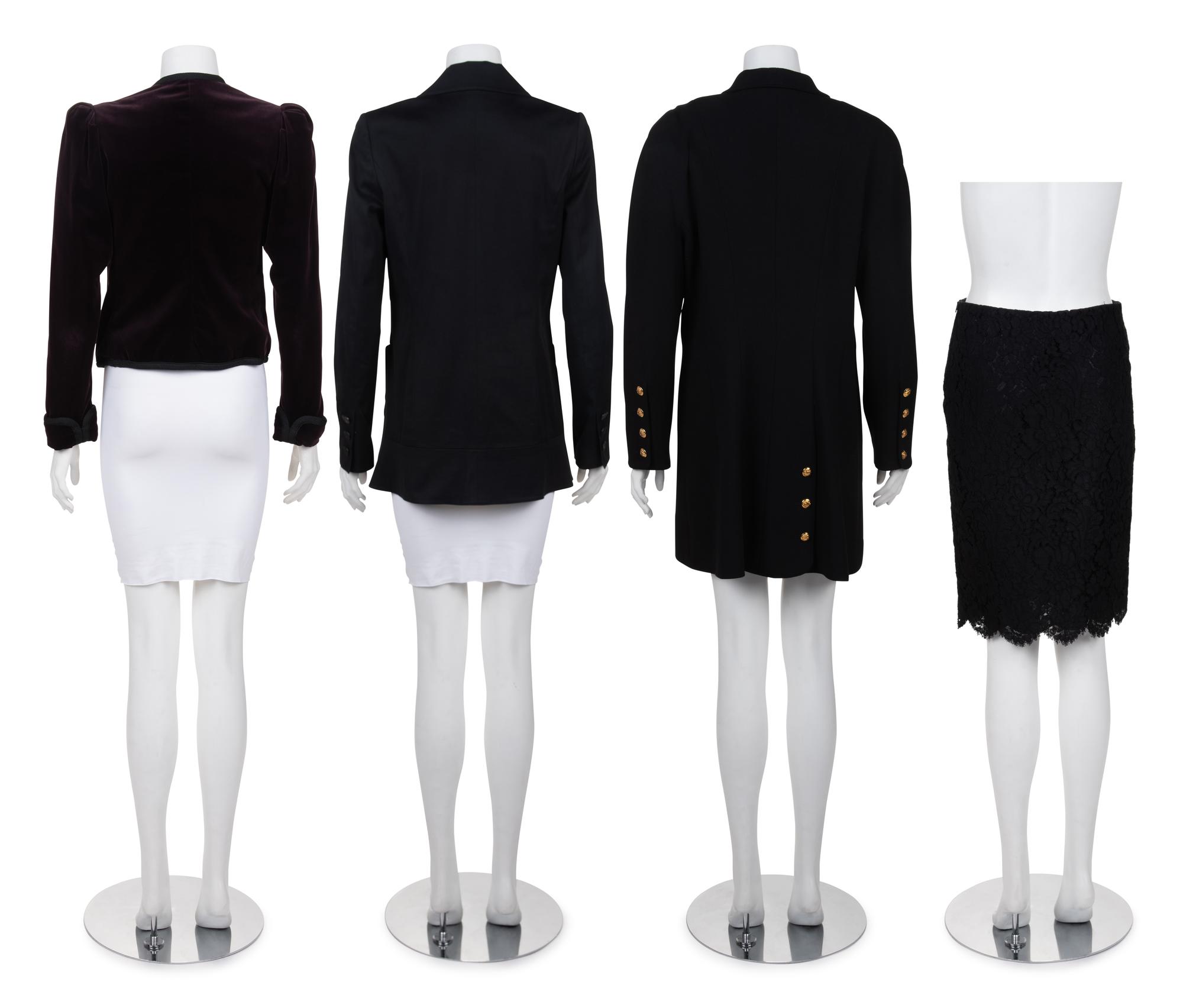 Four Designer Items: Two Chanel Jackets, One Chanel Skirt, and One Yves Saint Laurent Jacket