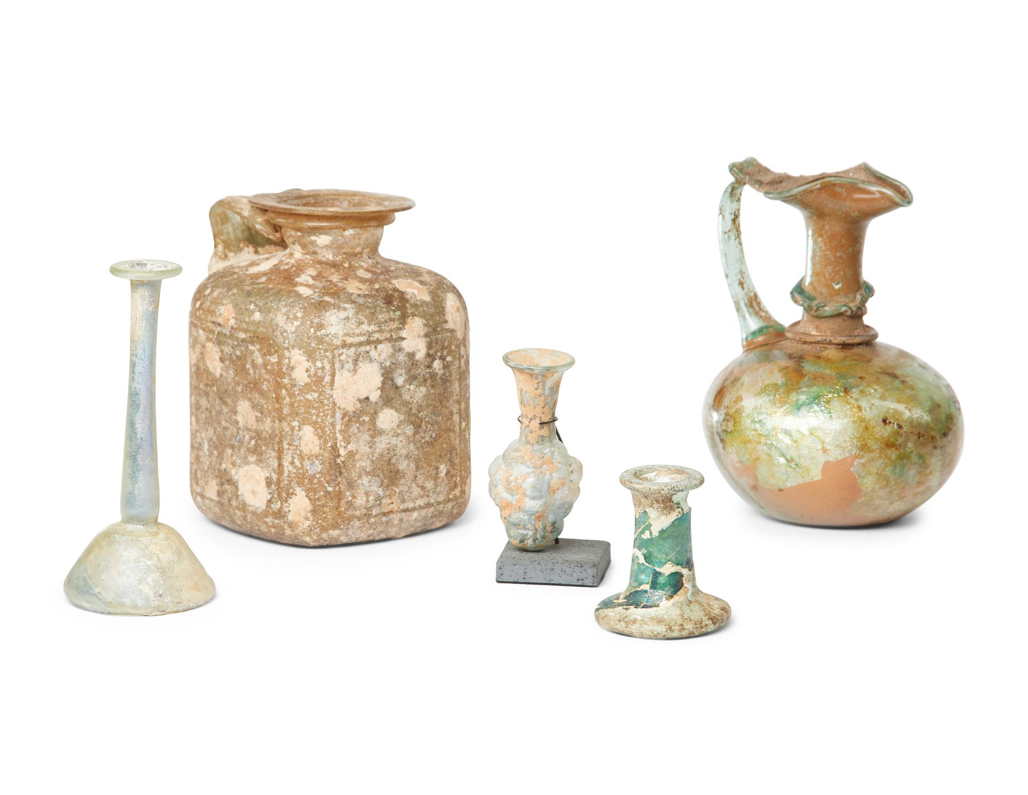 Eight Roman and Islamic Glass Vessels