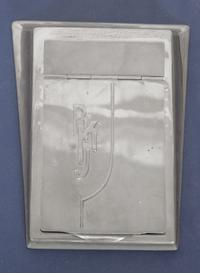 A Dirk Van Erp Nickel-Plated Bronze Three-Piece Desk Set