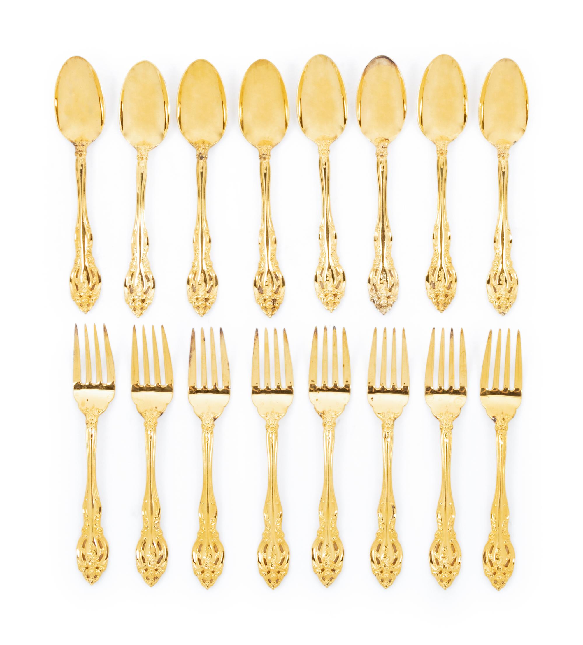 A Group of American Silver-Gilt Flatware