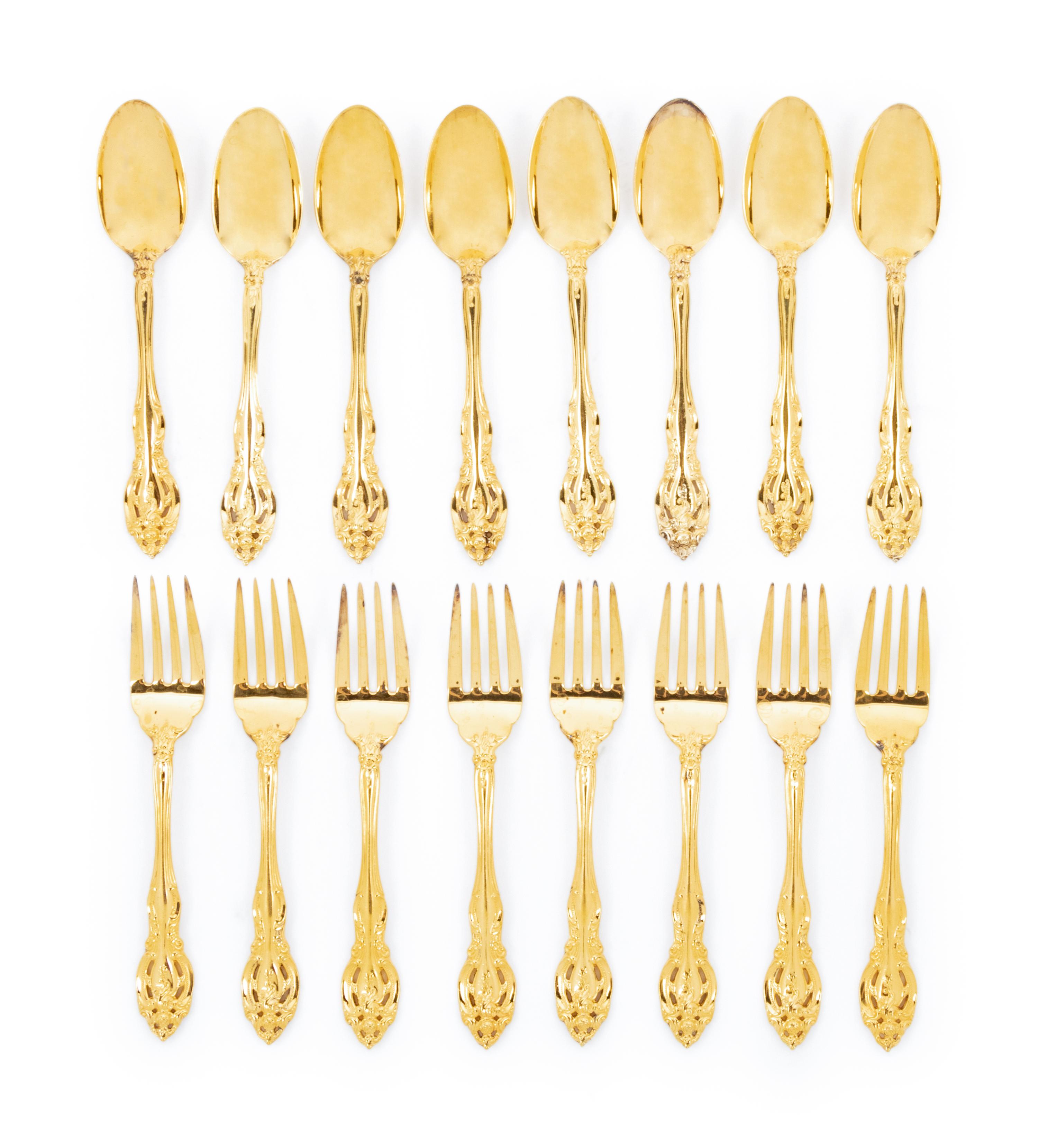 A Group of American Silver-Gilt Flatware