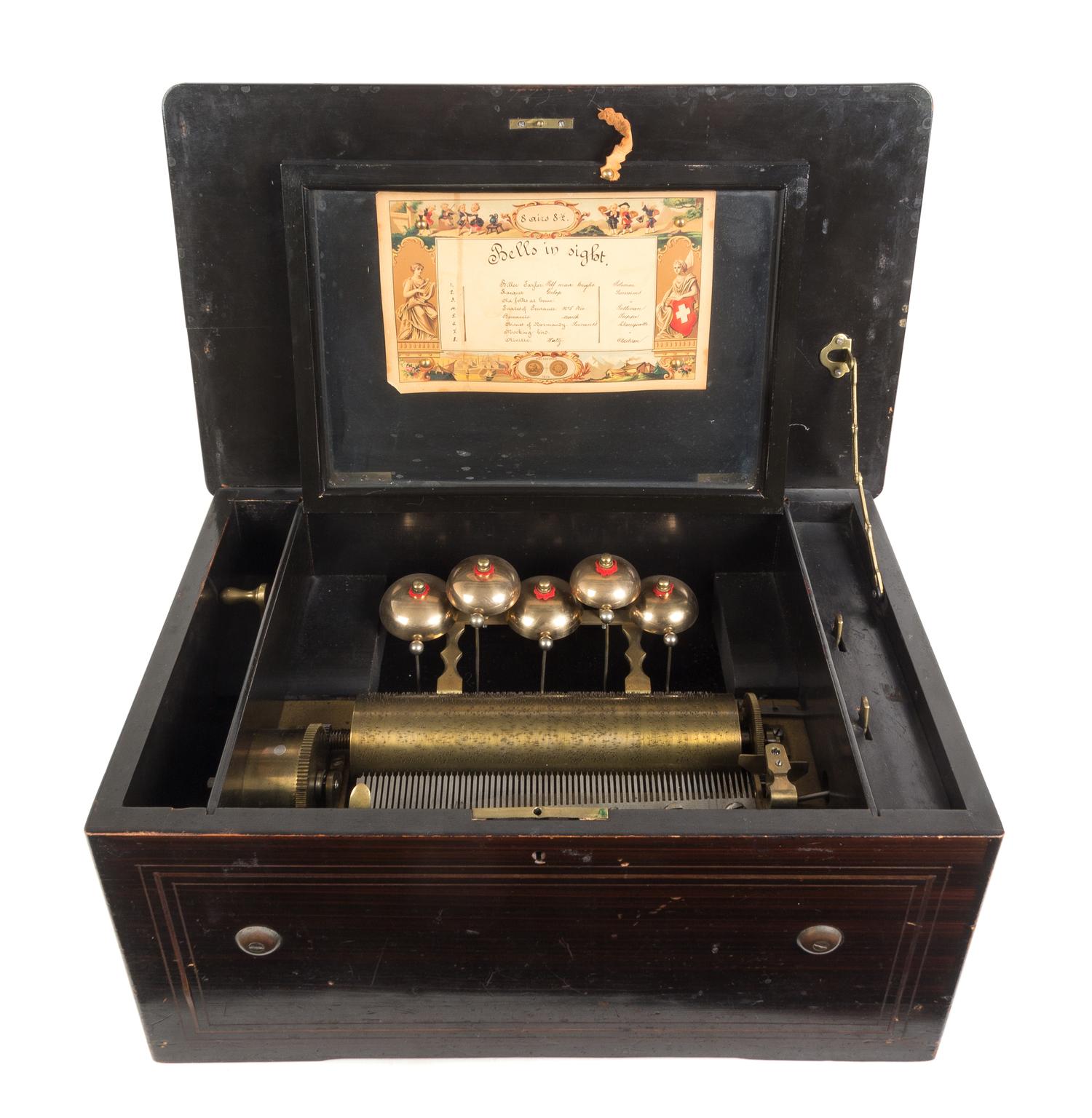 A Swiss Cylinder Music Box Width of case 18 3/4 inches. — MID-19TH CENTURY