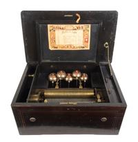 A Swiss Cylinder Music Box Width of case 18 3/4 inches. — MID-19TH CENTURY
