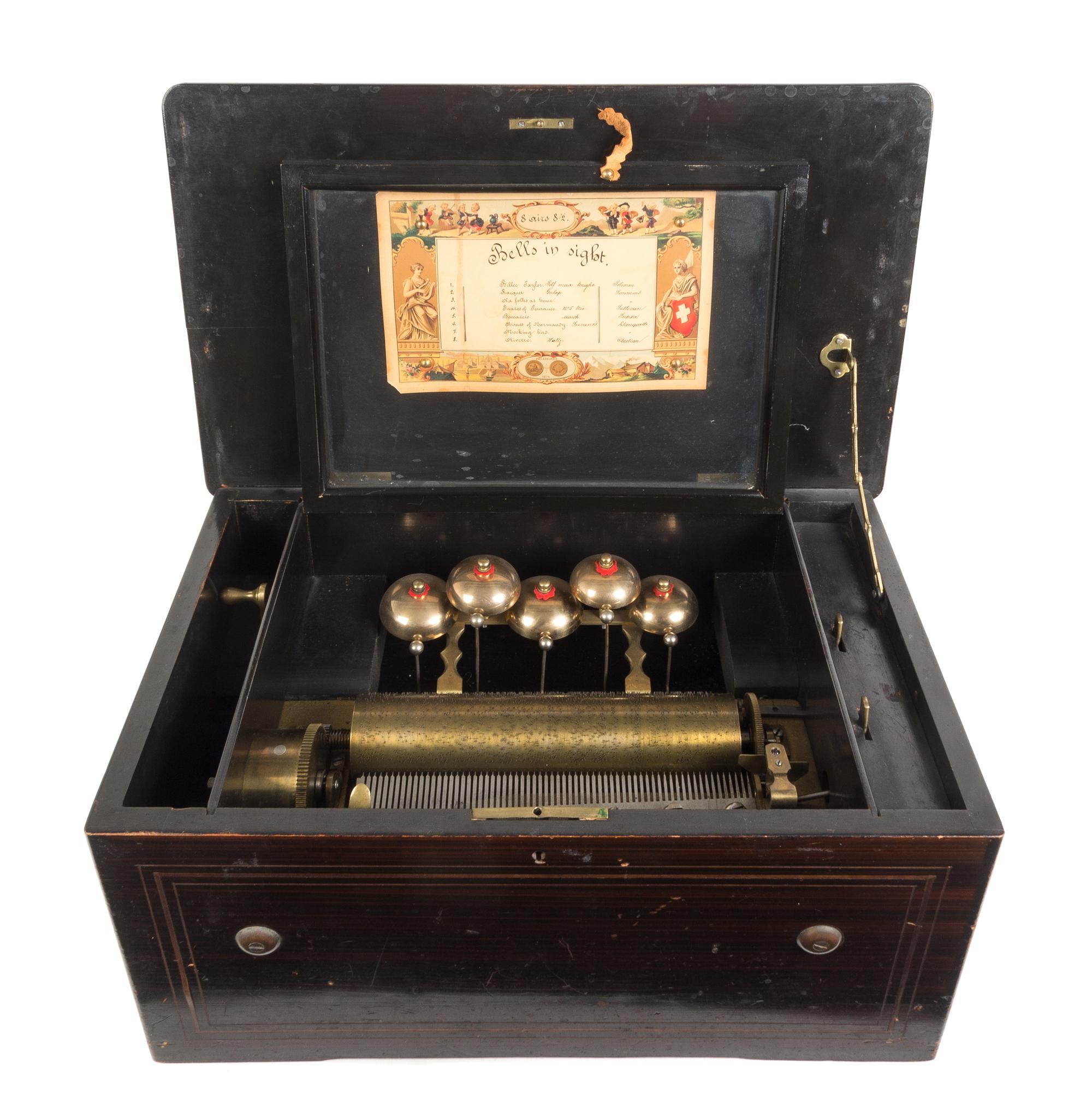 A Swiss Cylinder Music Box Width of case 18 3/4 inches. — MID-19TH CENTURY