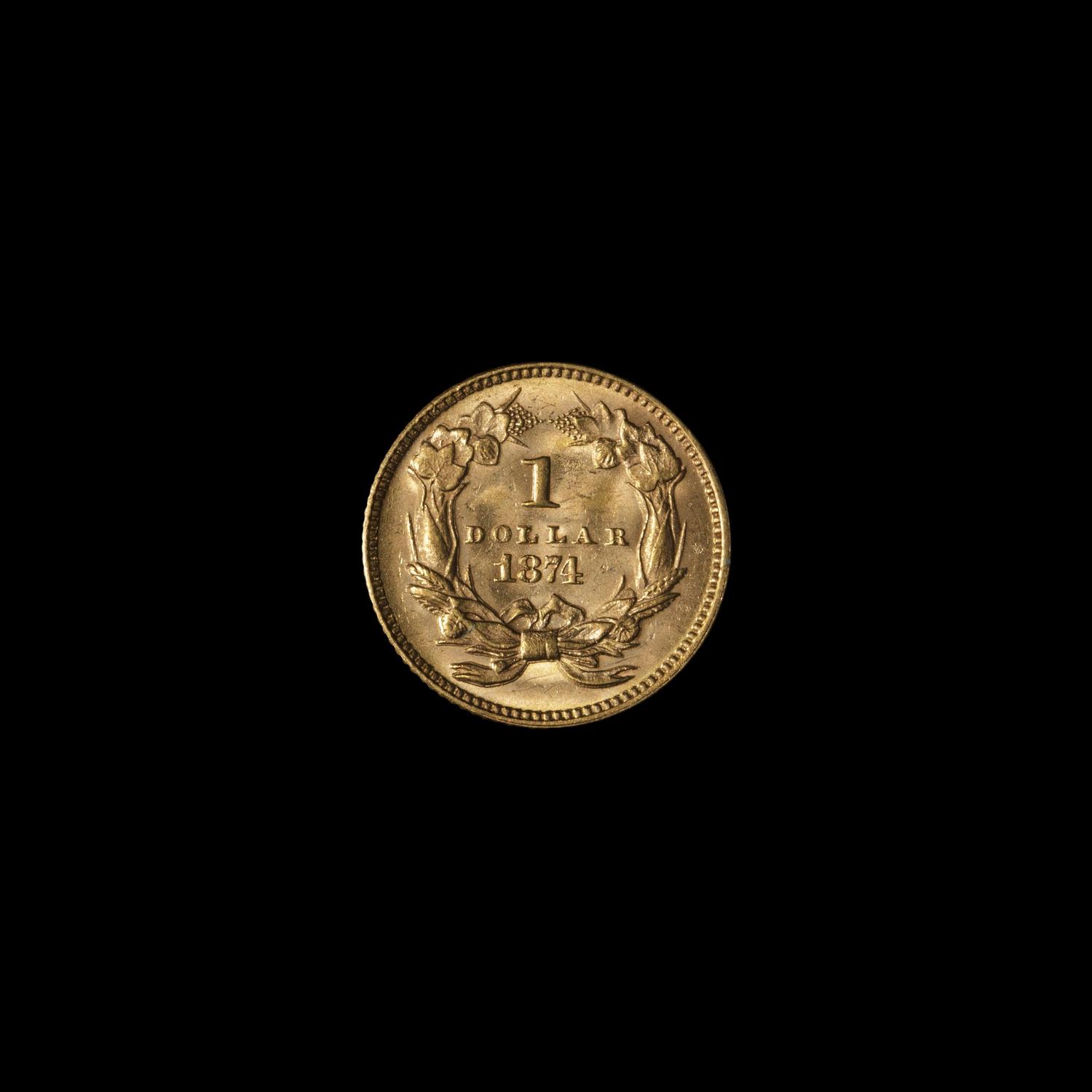 An 1874 Indian Princess $1 Gold Coin