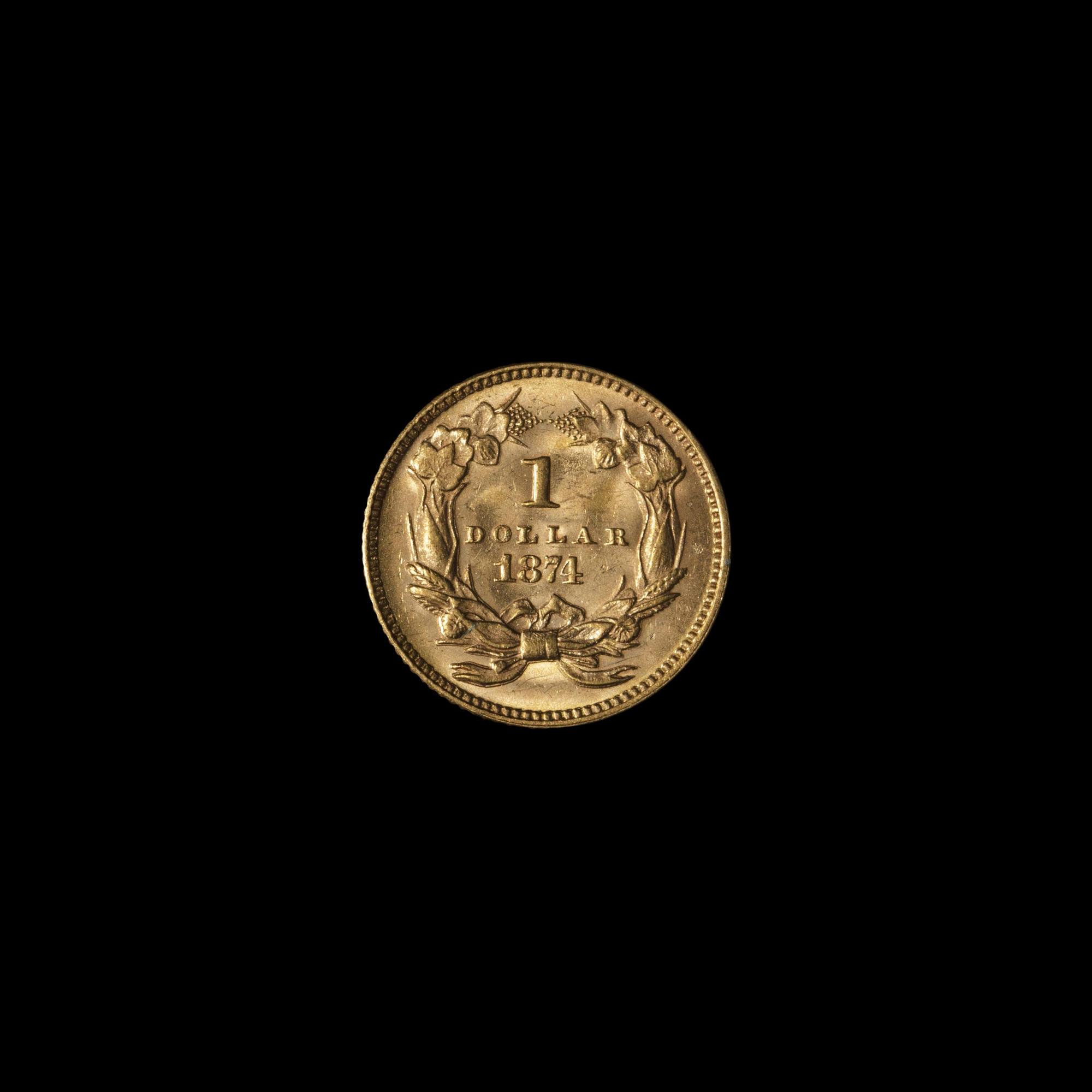 An 1874 Indian Princess $1 Gold Coin
