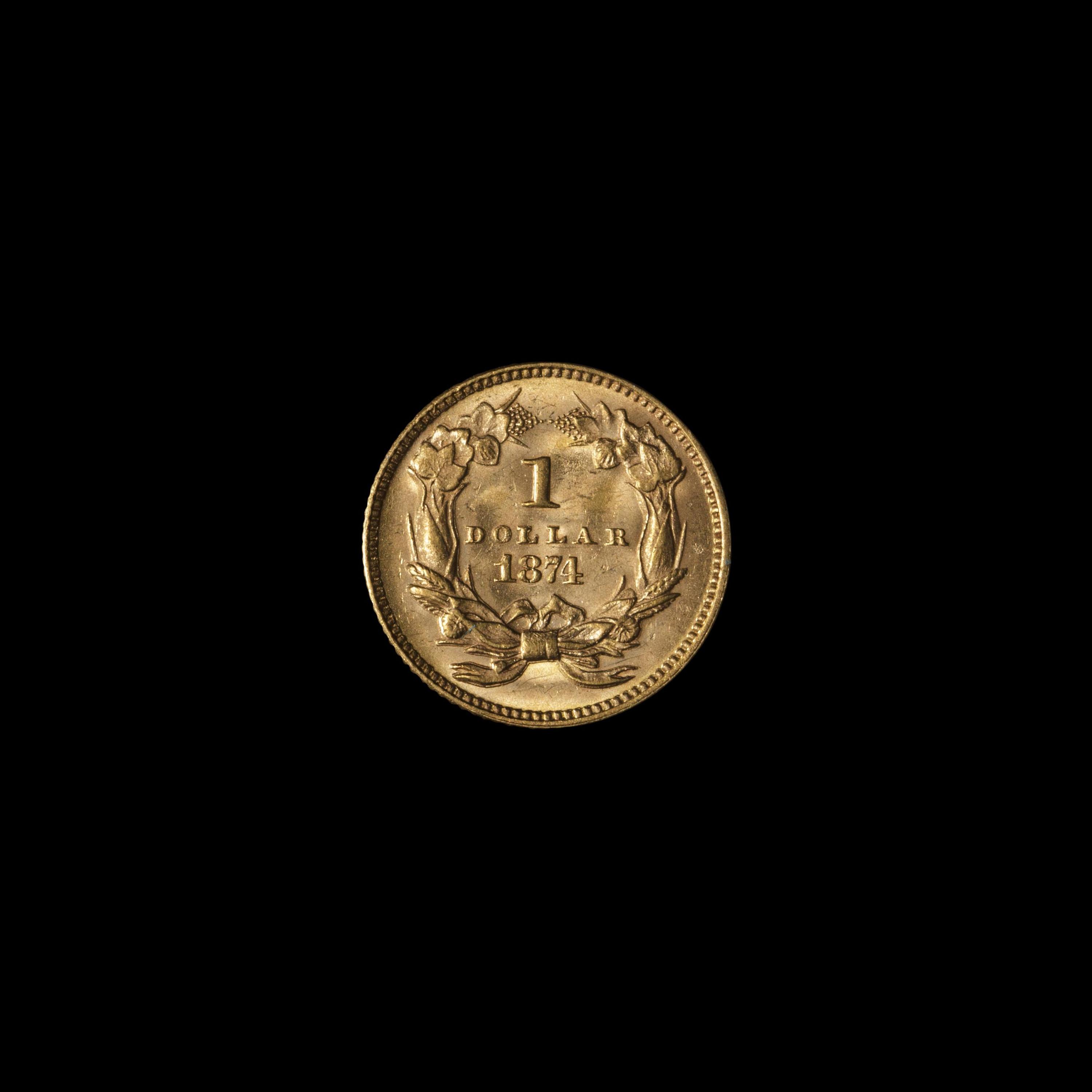 An 1874 Indian Princess $1 Gold Coin