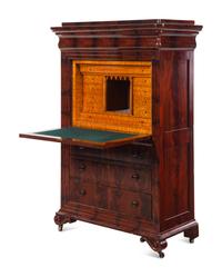 A Louis Philippe Figured Mahogany Secrétaire à Abattant