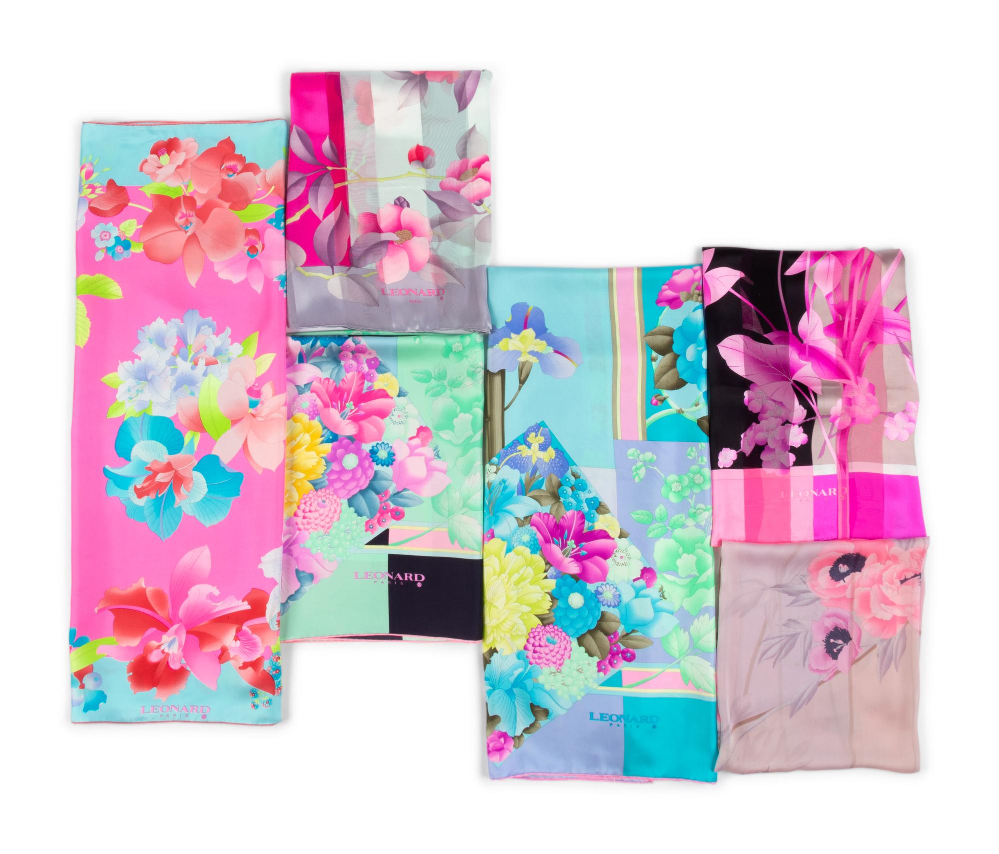 Collection of Nine Scarves; Three Vivienne Westwood, Six Leonard, 1990-2010s