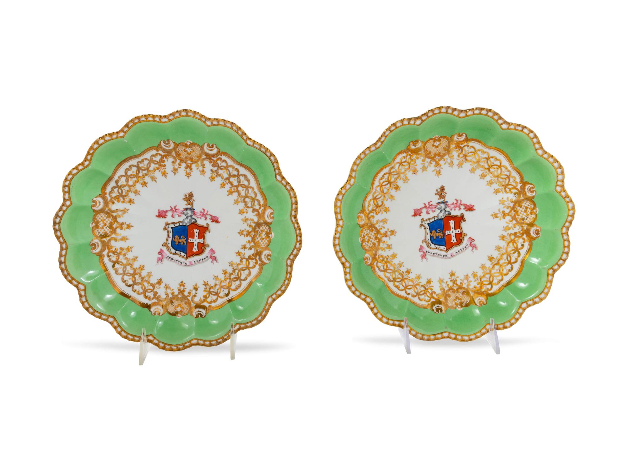 An English Felspar Porcelain Dessert Service