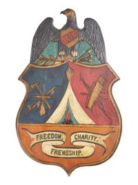 A Carved And Painted Plaque For The Improved Order Of Red Men