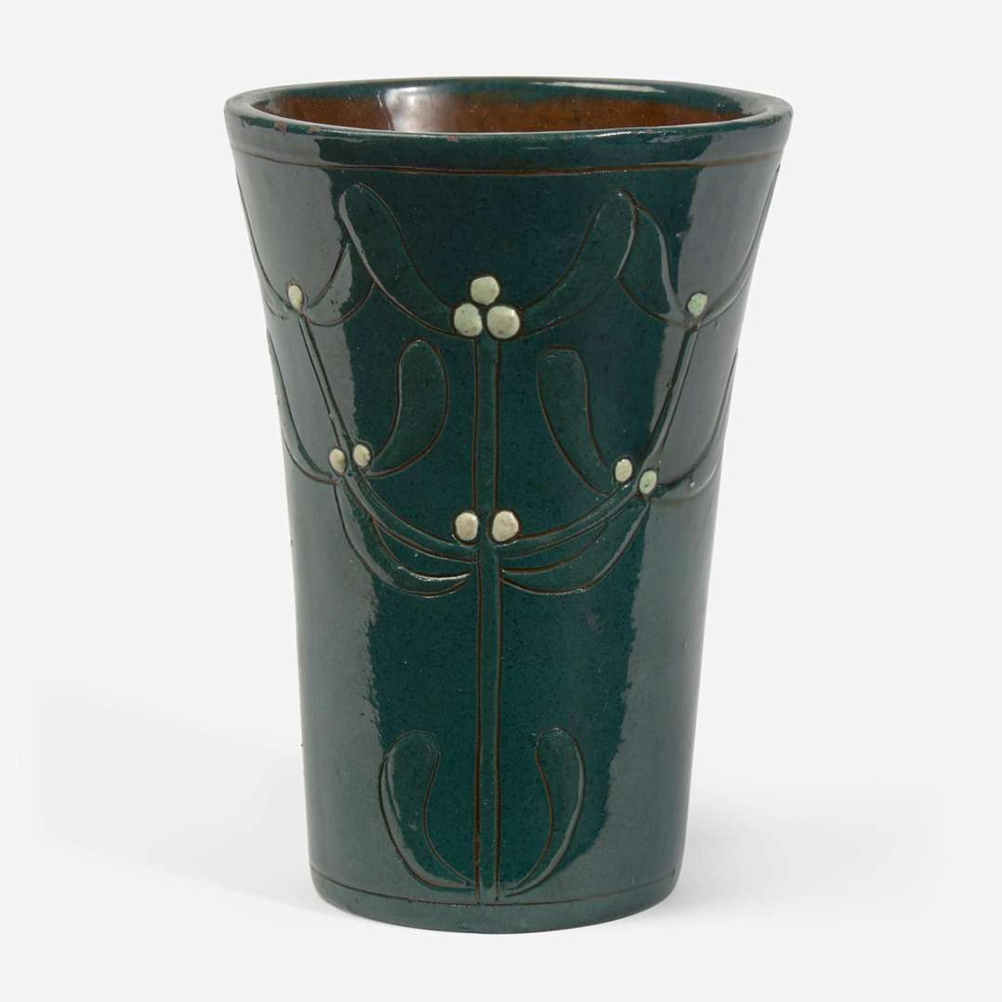 William P. Jervis (British-American, 1849-1925) Vase with Mistletoe, USA, circa 1910