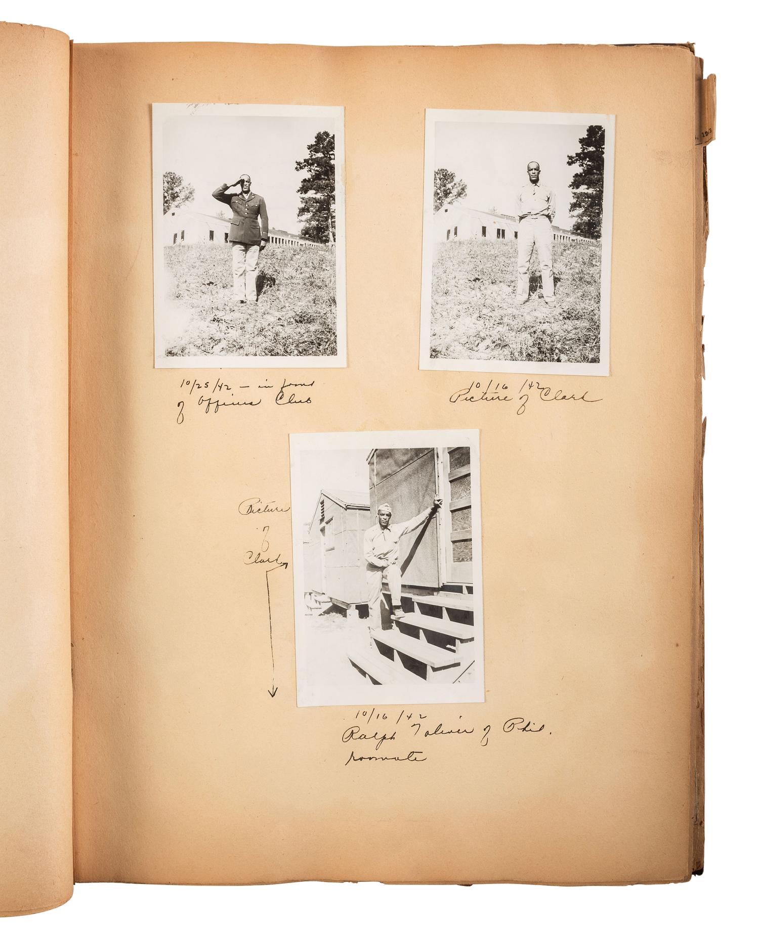 [WORLD WAR II]. Archive identified to African American medical officer Captain Clark McRay Valentine, incl. photographs, documents, insignia, and related ephemera.